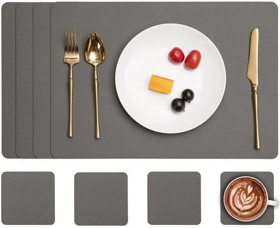 Set di placemats e sottopanchine lavabili - confezione da 4 - PVC ecosostenibile - 30 x 43 cm