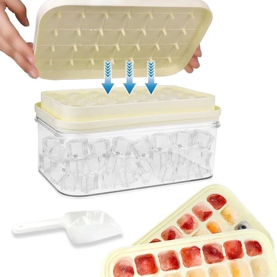 Blocco Isolante a Forma di Cubo con Copertura e Spatola - 56 Posizioni - Liscio Beige