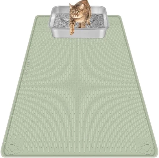 Mat per gatti - Dimensioni extra grandi - Colore verde - Silicone - 40 x 28 pollici