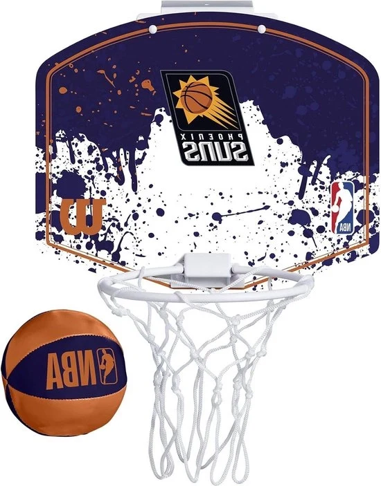 Mini cestistica con pallone da basket PHOENIX SUNS - Indoor Outdoor uso. Anello da basket (se non è necessario, rimuovo PHOENIX SUNS) Mini cestistica con pallone da basket Kunststof - Indoor Outdoor uso. Anello da basket