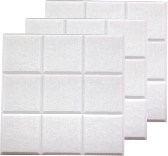 Pannello di Puntellaggio Individuale in Velluto - Flessibile e Creativo - 3 Pezzi - Bianco - 30 x 30 cm