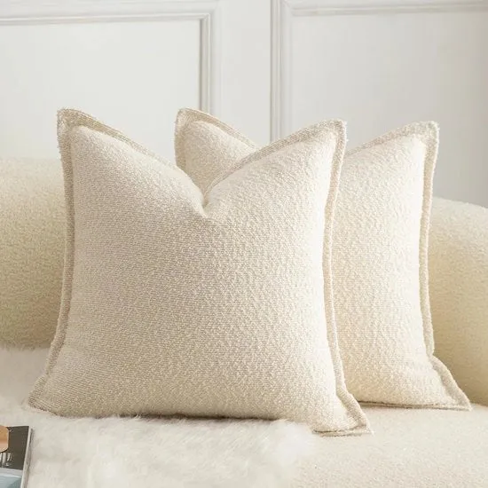 Set di cuscini con design a boucle classico - set da 2 - 65 x 65 cm - facile da pulire