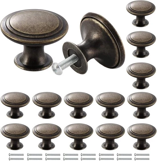 Ladelli in Bronzo Antico - Maniglie di Cassa Vintage - 16 Pezzi - 30 mm