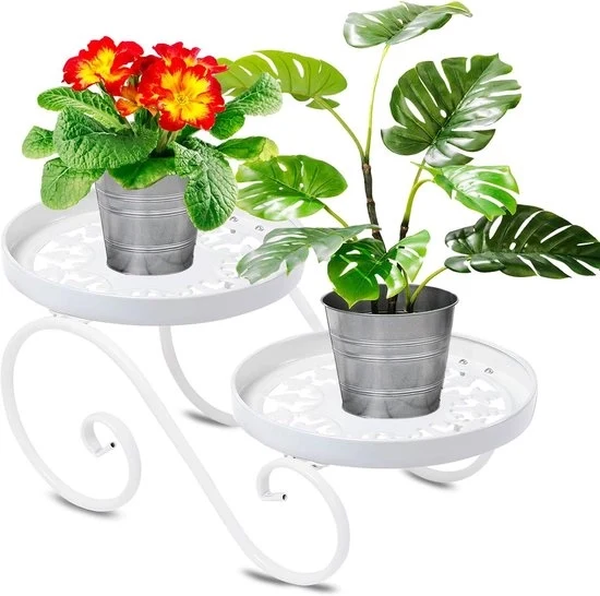 Standardeggiante a fiori bianchi - acciaio resistentente alla ruggine - 2-traps - adatto per interni ed esterni