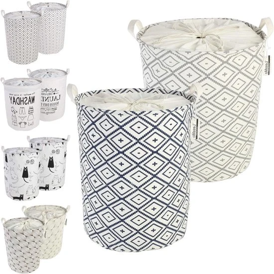 Wasmachine per bagno rotante con corda - impermeabile e pieghevole - 2 pezzi - cotone