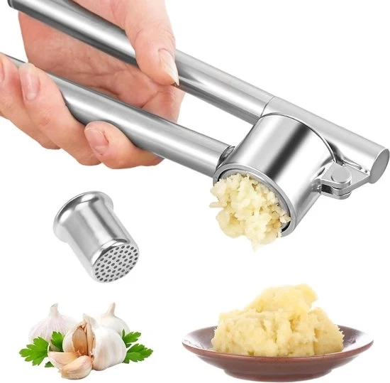 Fustino di acciaio inossidabile - fustino di aglio rimovibile - maniglia facile da premere - fustino di aglio idoneo per lavastoviglie Modello: Specifiche tecniche: