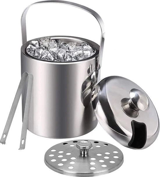 Igloo isolata con manico a viti, coperchio, 13 l, doppio strato in acciaio inossidabile, sigillanti per ghiaccio, raffreddatore per bottiglie di champagne, bar, compleanni, feste, pic nic