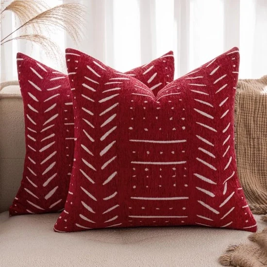 Set di cuscini in chenille morbido - Comodi e caldi - Set da 2 - 40x40 cm
