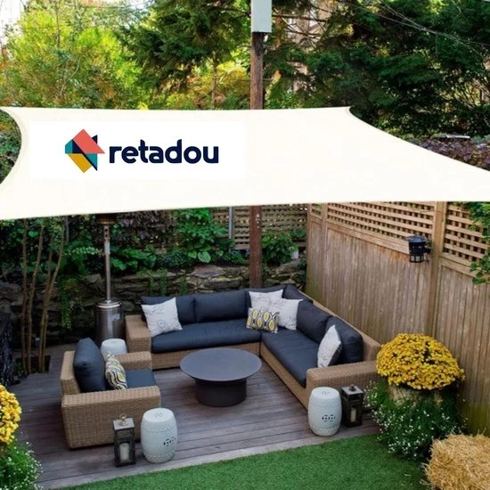 Ombrello quadrato - Protezione UV - 2,5 x 2,5 m - Bianco - HDPE