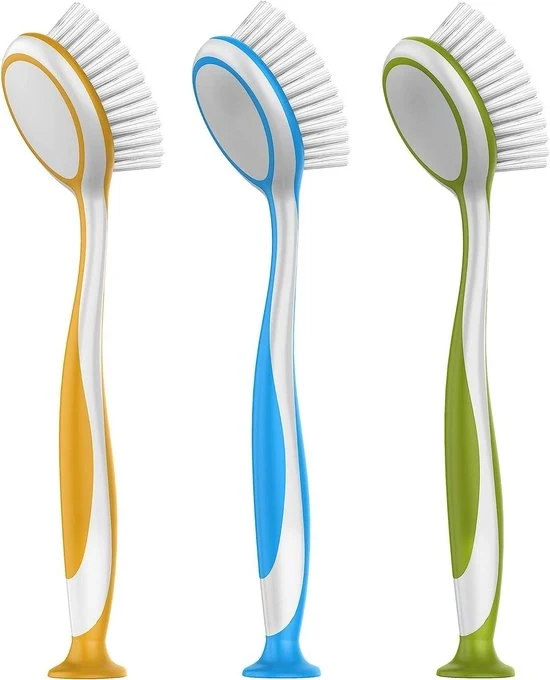 Set di spazzole per piatti con morsetto - set di 3 spazzole per piatti resistenti al lavastoviglie - dimensioni: diametro 55 x 25 cm Spazzola per piatti