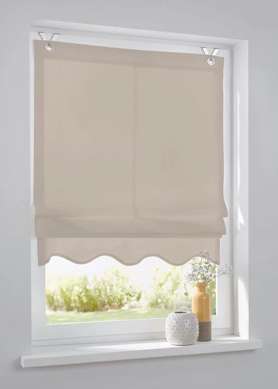 Veloce tenda per giardino con occhi - Elegante e pratica - 1 pezzo - Colore naturale - 80 x 140 cm