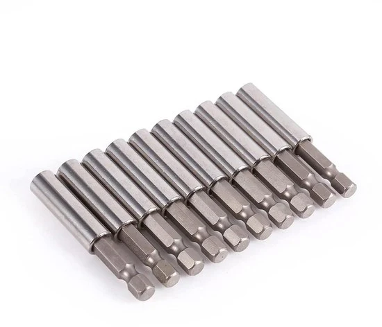 Estensione magnetica 1/4" - 10 pezzi Otturatore per trapano 1/4" magnetico - 10 pezzi Set di otturatori per trapano 1/4" magnetici - 10 pezzi Supporto per bit elettrico con estensione magnetica 1/4
