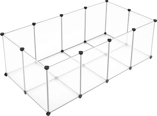 Ren per Animali XXL - Flessibile - Ren - Gabbia per Polli - Gabbia per Gatti - Panca per Cani - Nero - 143x73x46cm