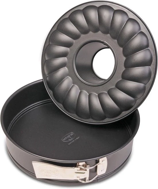 Forma a spirale con fondo piatto e fondo a tubo - torte da forno - 1 pezzo - nero - acciaio - Ø 24 cm