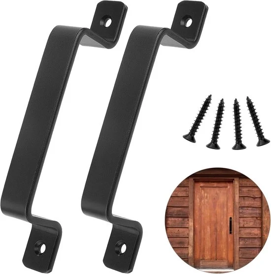 Set di maniglie per porte scorrevoli - maniglie nere - 2 pezzi