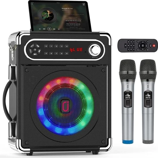 Sistema Karaoke per Adulti - Sistema Karaoke - Sistema Karaoke con 2 Microfoni - Sistema Karaoke con Microfono Senza Fili - Sistema Karaoke Senza Fili