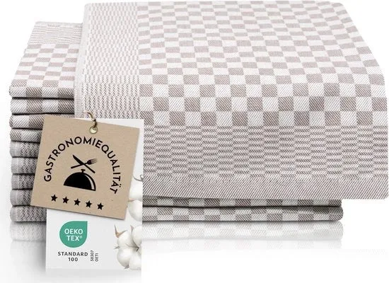 Set di 10 Asciugamani per Tavolo - Cotone, 46 x 70 cm, Superassorbente, Duraturo e Lavabile fino a 60°C, Pelle di Cervo Rugginata, Qualità da Ristorante