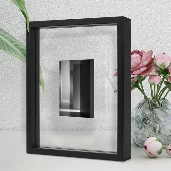 Fotolijst 13x18 cm, 20x25 cm - Design elegante - Legno nero - Adatto per muro e scrivania