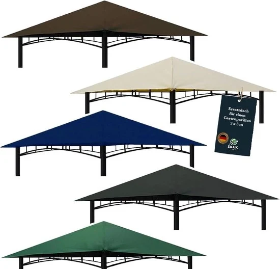 Tetto di ricambio per capanna - impermeabile - 3x3 metri - verde - PVC Panama