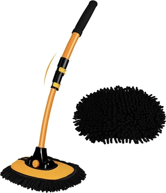 Pulitore auto telescopico con lunga asta - Set di pulizia per auto con borsetta - Borsetta per auto con lunga asta - Set di pulizia per auto - Pulitore auto con lunga asta - Pulizia auto con set di borsette