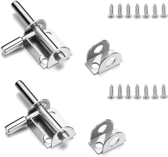 Grendele per porte 2 pezzi in acciaio inossidabile piccola gheriglio 65 mm gheriglio a vite con viti chiusura a scorrimento per giardini camere mobili (inclusi viti)