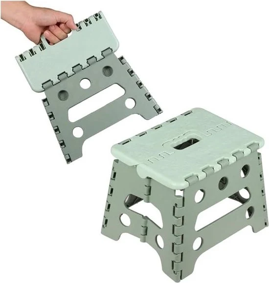 Kruk portatile per bambini e adulti - alta qualità - sgabello multifunzionale con maniglia - cucina bagno giardino casa - 223 cm alto - verde