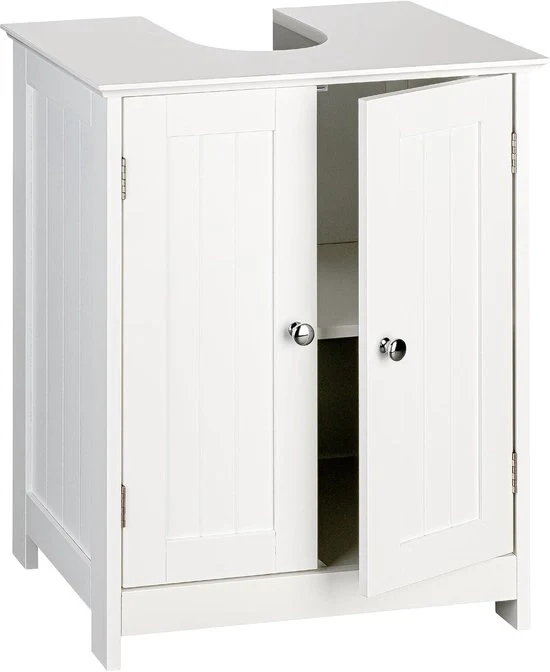 Wastafel sotto banco rustico bianco - arredo bagno per lavabo - 50/60 cm