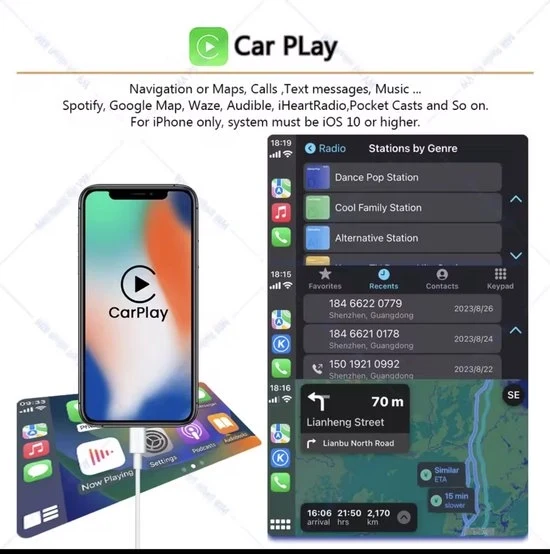 Aggiornamento 2024 per CarPlay/Android Auto - Adattatore 2Air per CarPlay/Android Auto - Connessione migliorata con dongle Plug-and-play sensibile al tocco