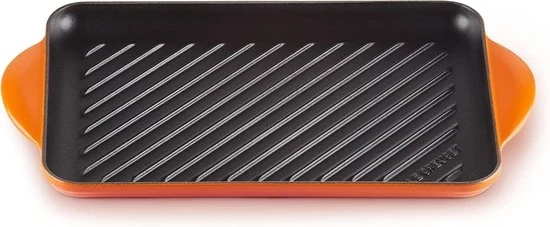 Grillpan in ghisa smaltata per cottura ad olio, 32,5 cm