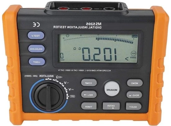 Testatore di isolamento elettrico - Display analogico-digitale - 001 M100 G2500V - Testatore di isolamento elettrico - Calcolo automatico di tensione AC/DC
