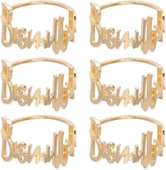 Set di Cinture di Servizio in Metallo - Decorazione da Tavola per Feste - 6 pezzi - Oro