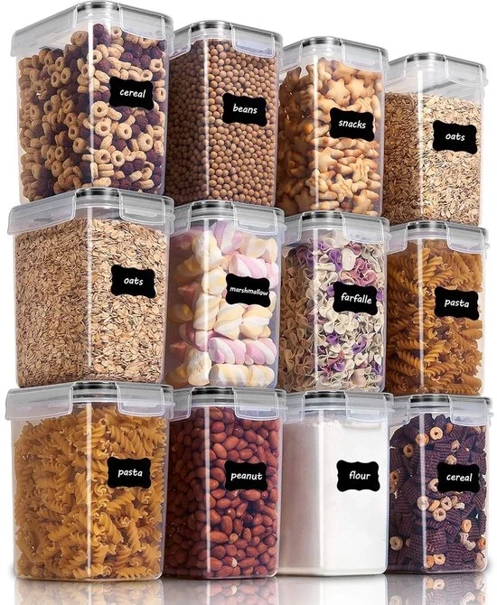 Contenitori di conservazione per cereali e farina - plastica BPA-free - Set da 3