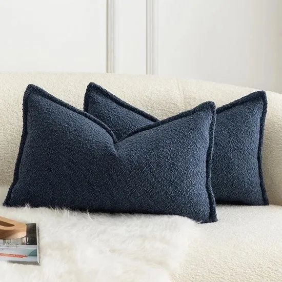 Set di cuscini con design a boucle classico - 2 pezzi - 30 x 50 cm - facile da pulire