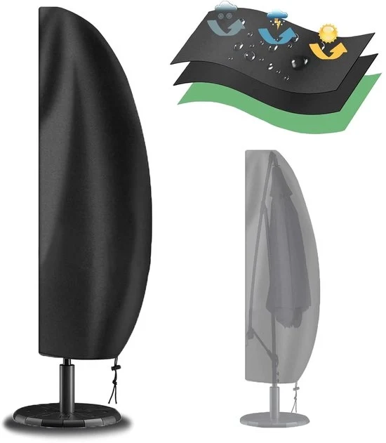 Ombrellone per giardino impermeabile - resistente ai raggi UV - 1 pezzo - 205 x 57 x 48/25 cm - tessuto Oxford