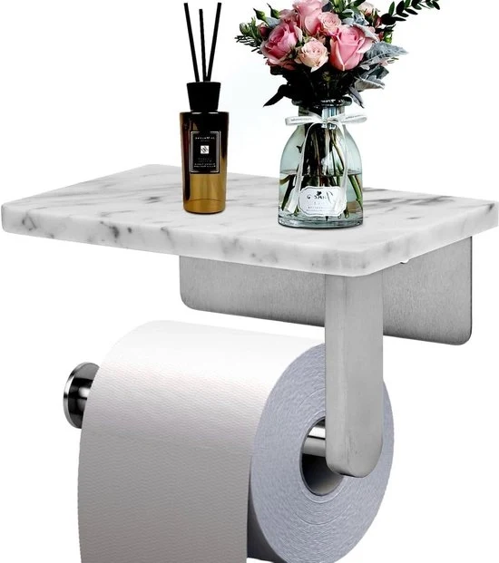 Sostegno in acciaio inossidabile per carta igienica con ripiano di stoccaggio per cucina, bagno e lavanderia - 67 * 39 pollici