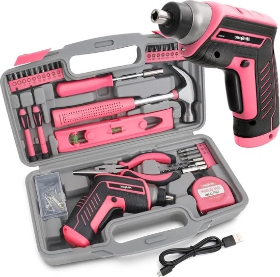 Set di utensili da giardino elettrico a carica USB da 35 pezzi - Chiave inglese elettrica a carica USB - Ideale per riparazioni domestiche - Cassa degli strumenti
