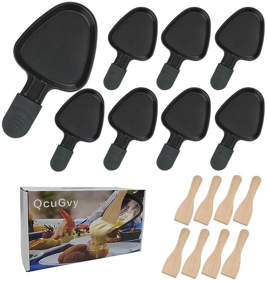 Set di pannetti per raclette - Antiscivolo - Set da 4 - Materiale in acciaio di alta qualità