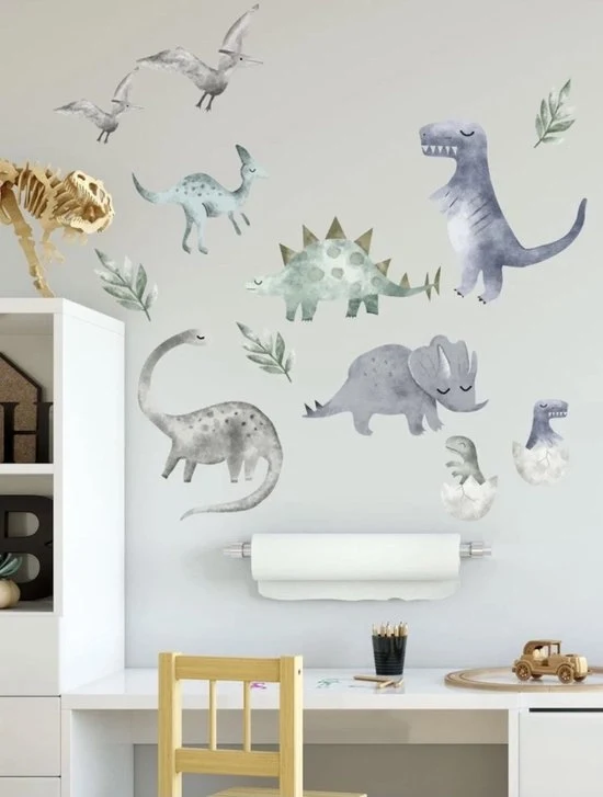 Sticker per Parete - Dinosauri - Camera dei Bambini - Decorazione - Sticker Rimovibile - Adesivo Auto-Attacco