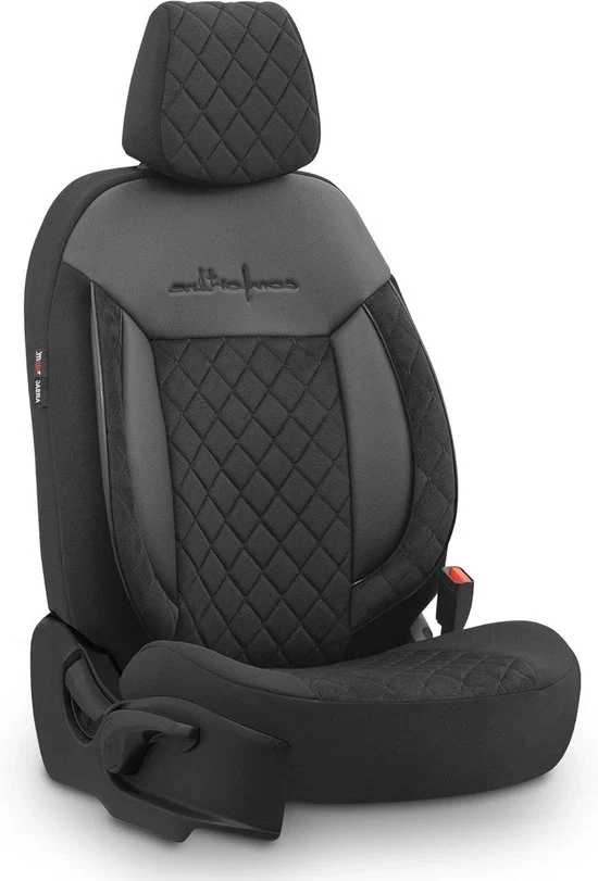 Set di cuscinetti di sedile in velluto - Comfort e protezione - 11 pezzi - Nero - Adatto per airbag laterali