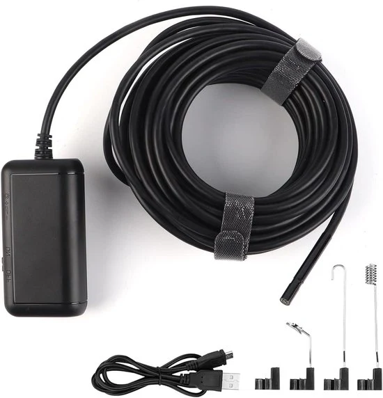 Endoscoop WiFi per smartphone con connessione USB - IP67 impermeabile, obiettivi mini con diametro di 02 pollici, 5 MP camera con alta risoluzione (cavo di 5m)