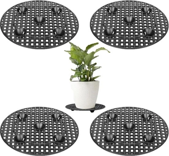 Supporti per piante e piedini - 4 pezzi - plastica - 20 cm