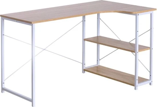 Bureautafel in Legno a L con Design Moderno/Industriale - Dimensioni 120 x 74 x 71,5 cm