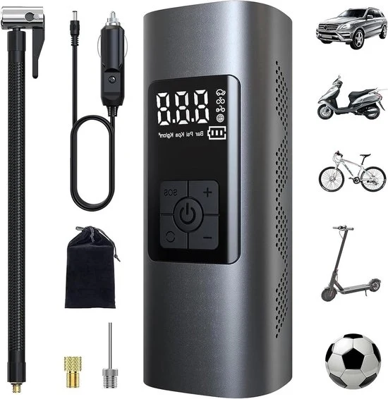 Pompa di aria portatile - 6000 mAh, 150 psi - Multifunzionale