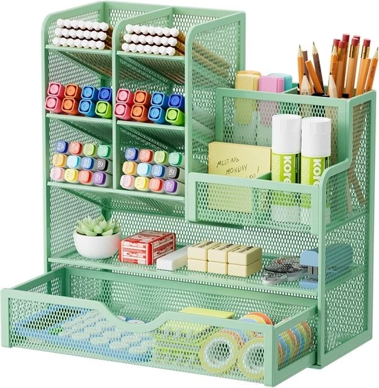 Organizzatore per Bureaux a Reticolo - Penne e Oggetti da Ufficio - Contenitore per Desktop con Materiale Ecologico