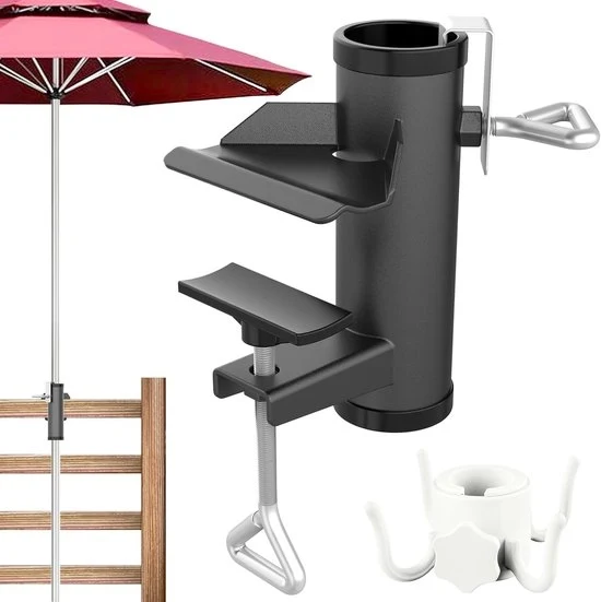 Parasol standaard regolabile per esterno - nero - con viti