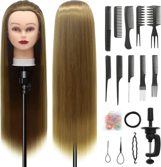 Capello di Pratica per Parrucchieri - Capello di Pratica con Capelli Reali - Capello di Pratica con Capelli di Capelli Umani - Capelli Umani - Capello di Pratica