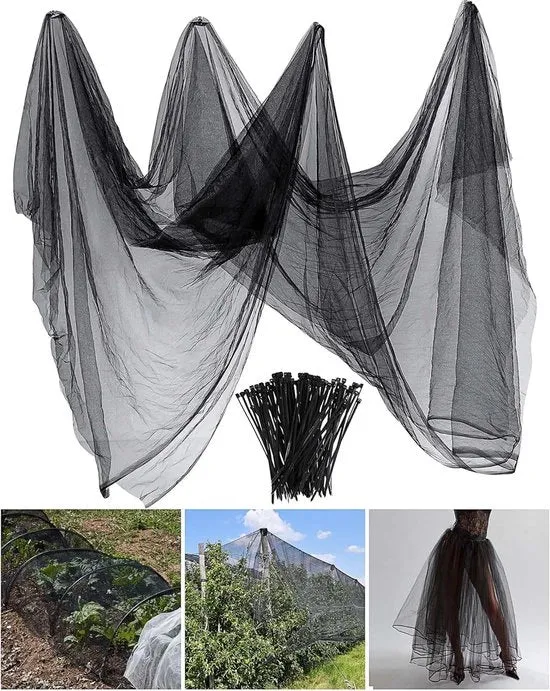 Rete di Protezione contro Insetti - 3 x 10 m - Nero