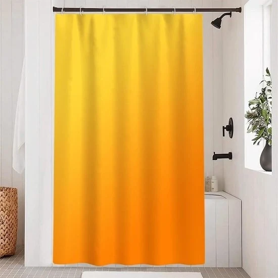 Douchegordino a colorazione cangiante arancione giallo - tenda bagno impermeabile antimuffa - tessuto in poliestere lavabile - tende da doccia con ganci - bagno 120 x 200 cm tenda da doccia 120x200