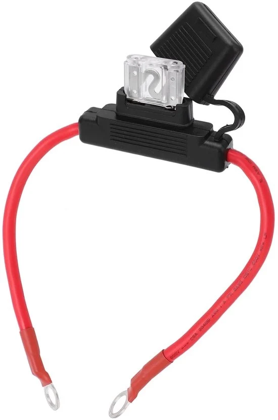 Filtro di sicurezza - Impermeabile - Rosso - 80A - Filtro di sicurezza inline per veicoli 12-24V - 30 cm