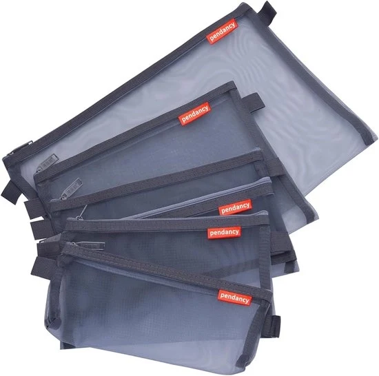 Portafoglio mesh ultraleggero - 5 pezzi - grigio - nylon